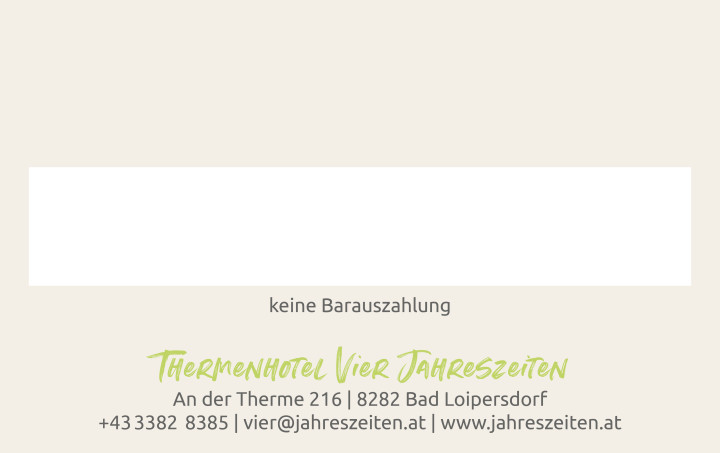 Geschenkkarte Rückseite